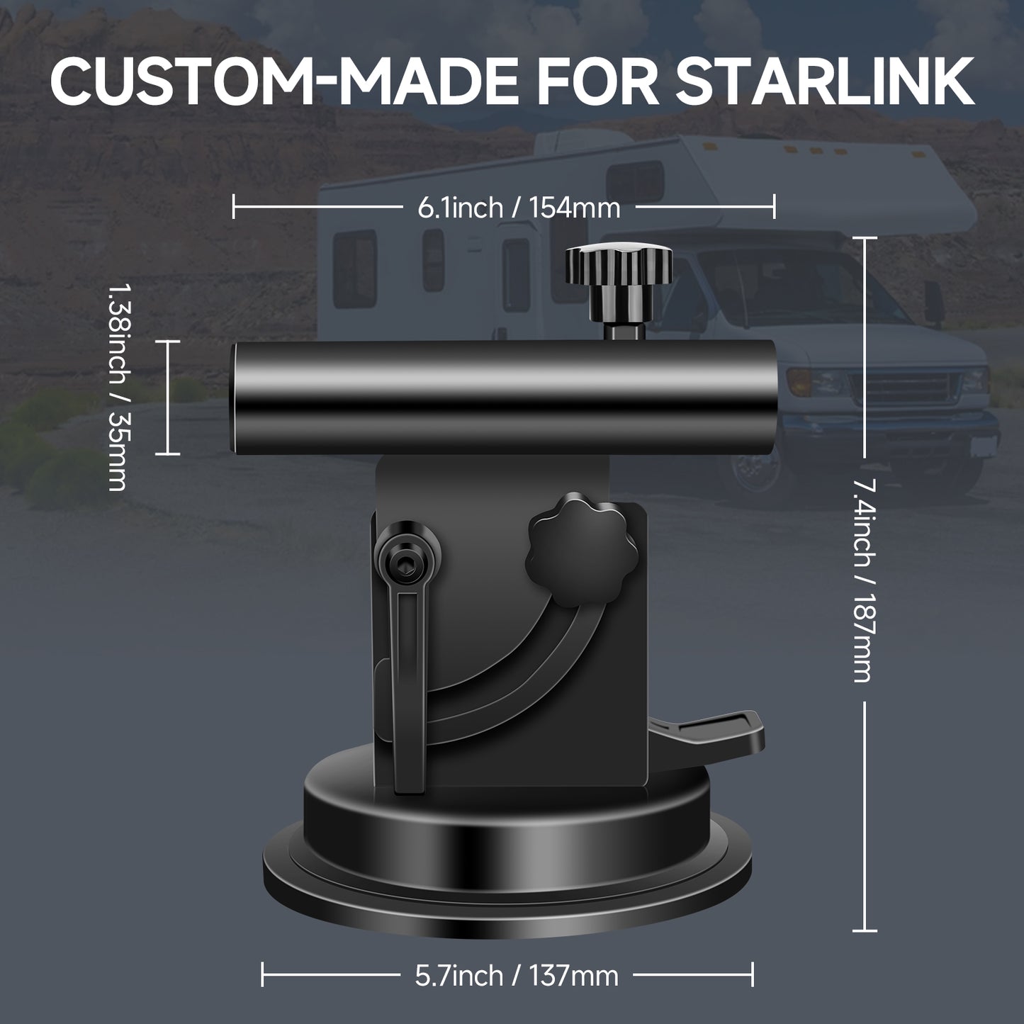 HIFOR Starlink Pole Mount,Suction Cup Starlink Holder for Rv