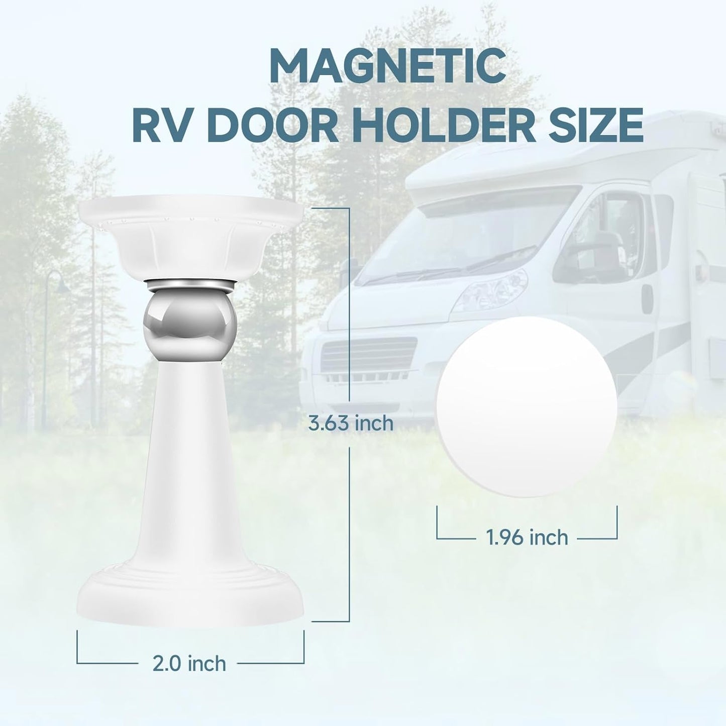 RV Magnetic Door Holder 4inch (White, 2 Pack)