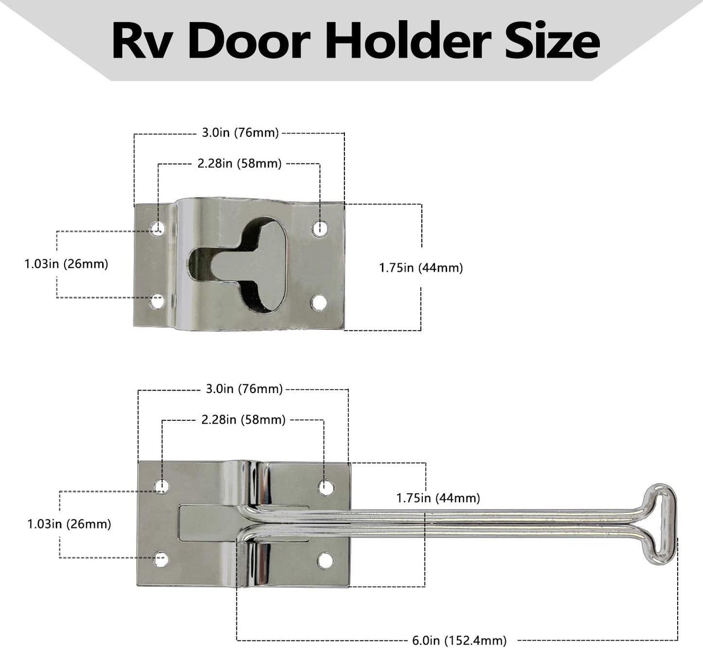 Rv Door Holder, 6 inch (304 Stainless Steel , 2 Pack)