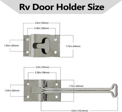 Rv Door Holder, 6 inch (304 Stainless Steel , 2 Pack)