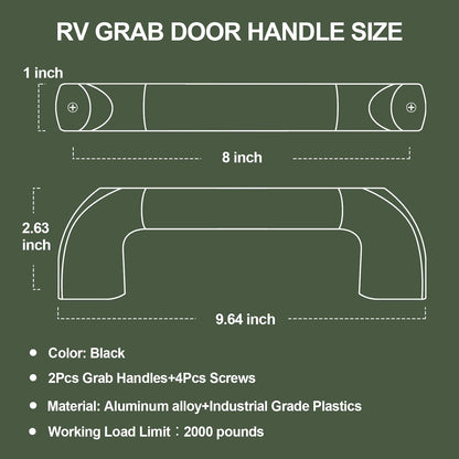 RV Grab Door Handle, Aluminum(2 Pack)