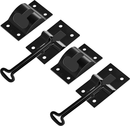 Rv Door Holder, 6 inch (Black Metal, 2 Pack)