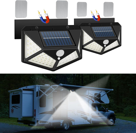 Hifor Magnetic Solar RV Porch Light (2 Pack）