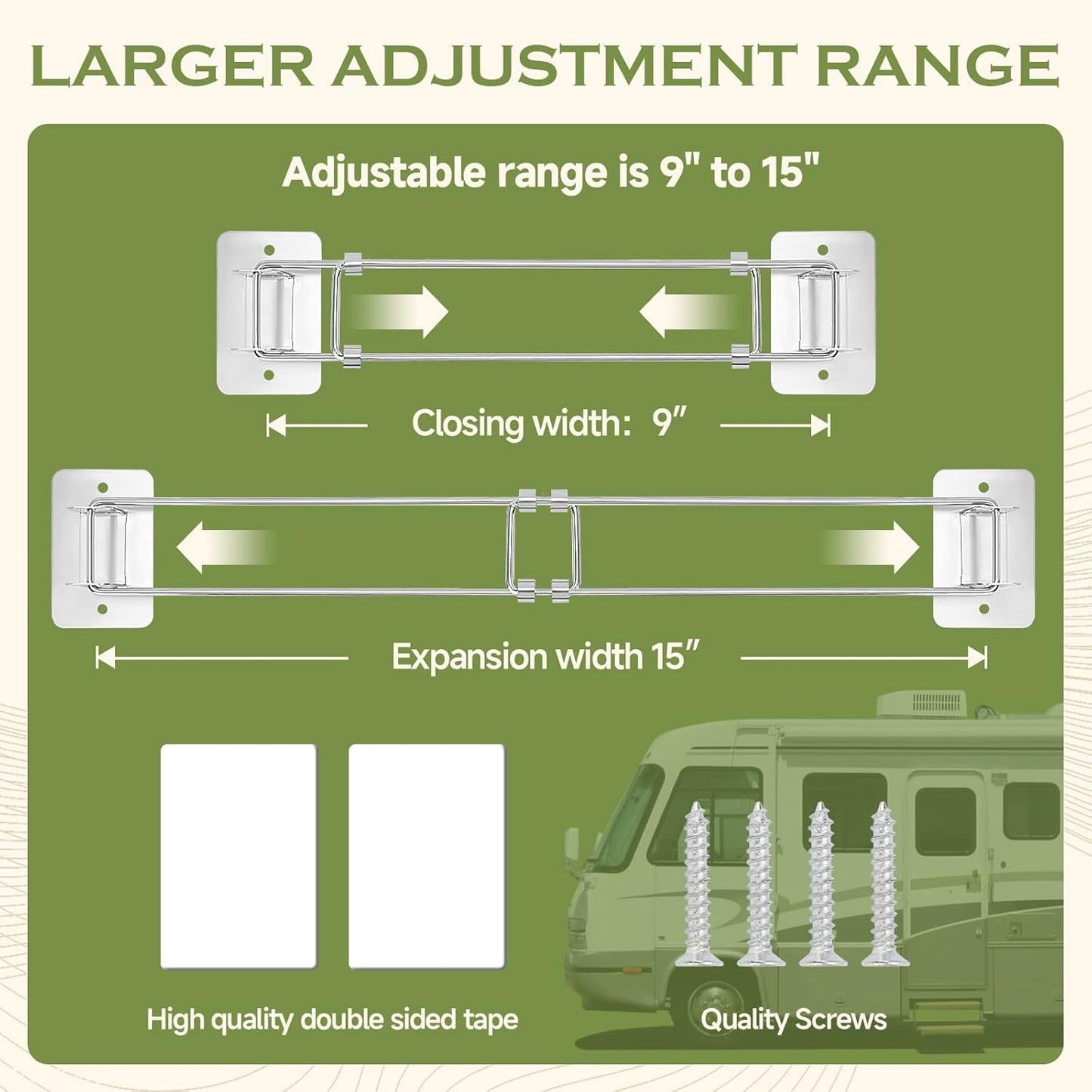 RV Shower Corner Storage Bar 304 Stainless Steel (2 Pack)