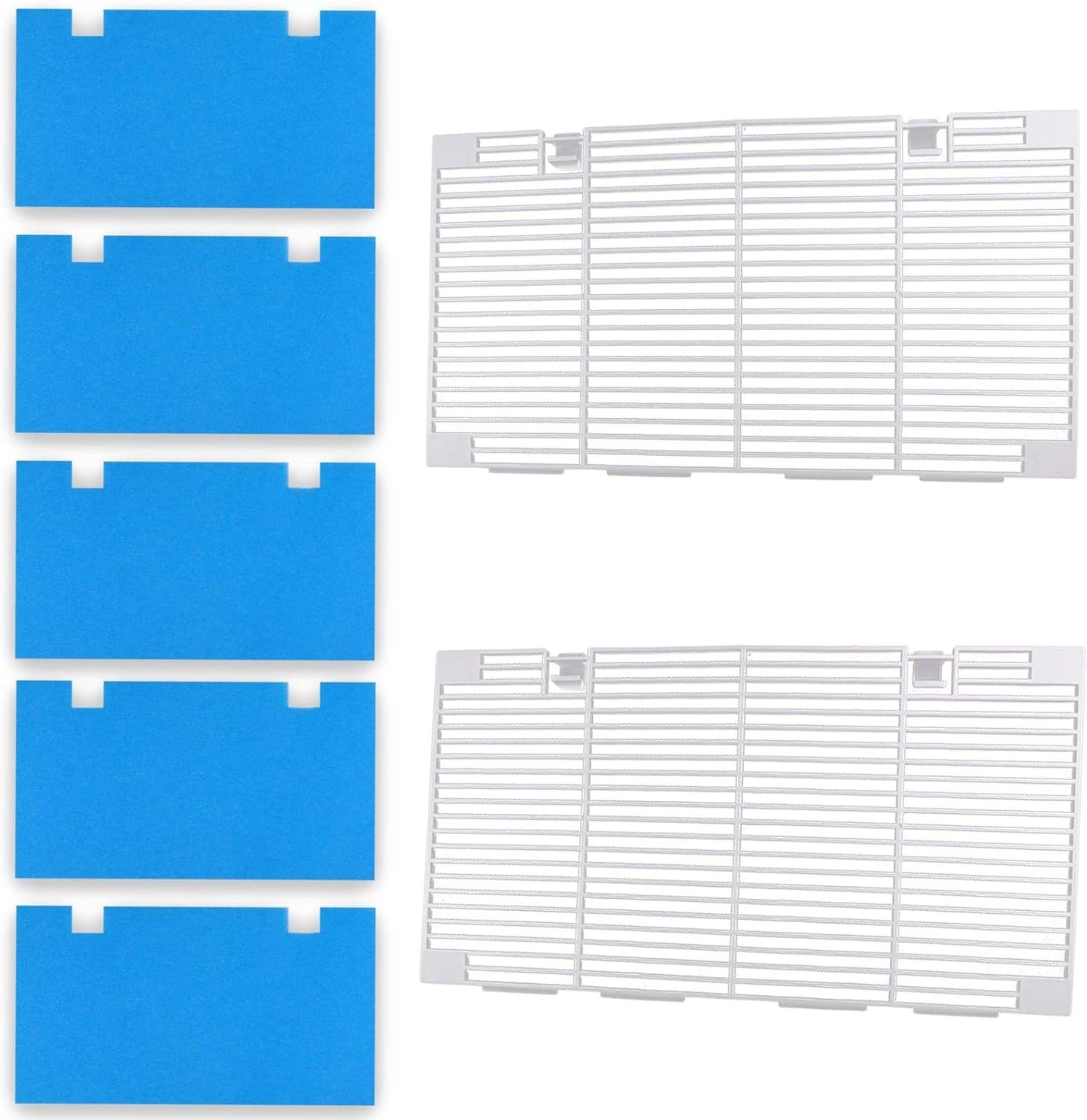 RV Air Conditioner Covers Grill Compatible with Dometic 3104928.019 for RV(2 pcs A/C Ducted Grilles and 5 pcs Filter)