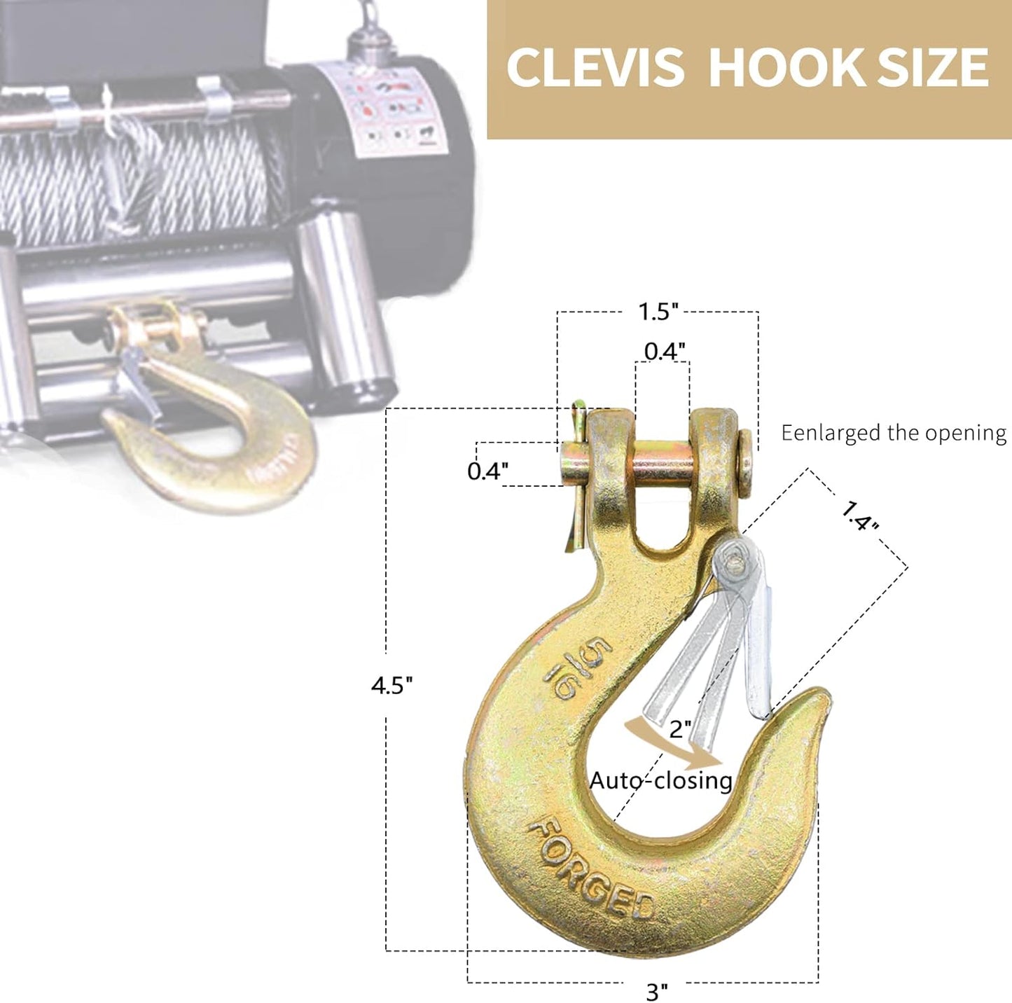 5/16 Inch Clevis Hook (2 Pack)