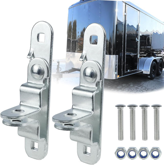 Cargo Trailer Door Latch, Square Screw Holes (4.25 inch Hole Spacing, 2 Pack)