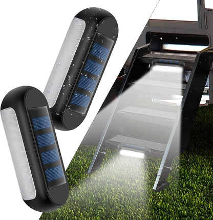 Waterproof Solar RV Steps Lights (2 Pack）