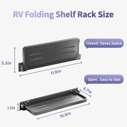 Hifor RV Foldable Shelf (2 Pack, Gray, 10.6in)